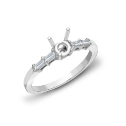 18R519-N | 18ct White Gold Semi Set Diamond Ring Mount. Fits 50Pt