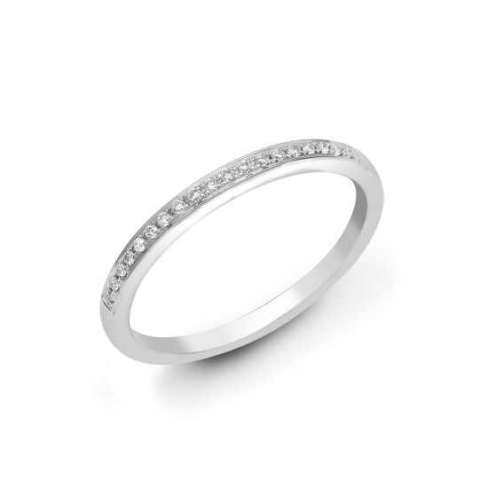 18R532-035 | 18ct White 0.35ct Pave Set Diamond 1\2 Eternity Ring