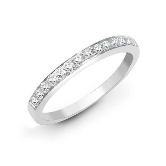 18R532-050 | 18ct White 0.50ct Pave Set Diamond 1\2 Eternity Ring