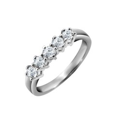 18R546-050 | 18ct White Gold 50pts 5 Stone Diamond Ring