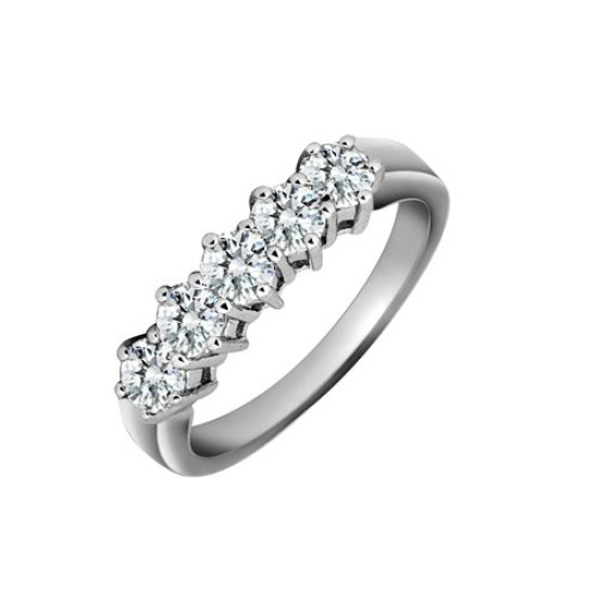 18R546-100 | 18ct White Gold 1.00ct 5 Stone Diamond Ring