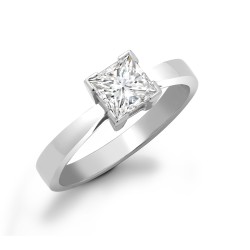 18R551-025-J | 18ct White Gold 25pts Princess Cut Dia Solitaire Ring