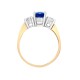 18R567 | 18ct Yellow Gold 3 Stone Diamond And Sapphire Ring