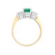 18R569 | 18ct Yellow Gold 3 Stone Diamond And Emerald Ring