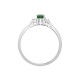 18R631 | 18ct White Gold Diamond And Emerald And 3 Stone Ring