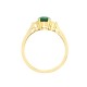 18R641 | 18ct Yellow Gold Diamond And Emerald And 3 Stone Ring