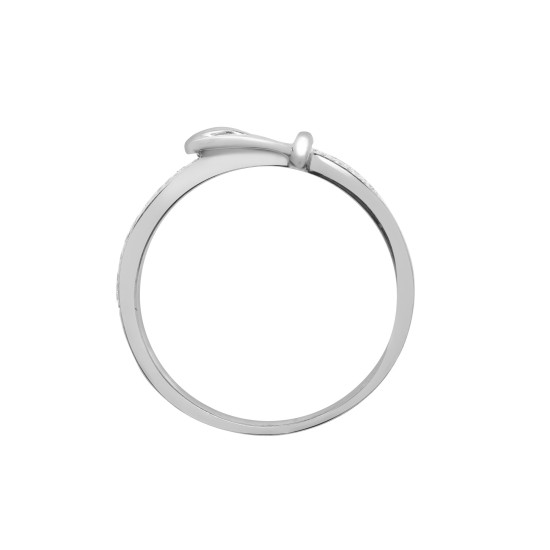 18R767 | 18ct White 0.34ct Diamond Buckle Ring