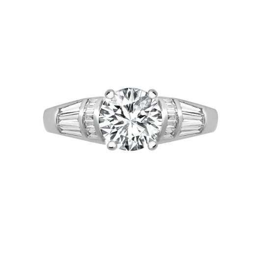 18R787-075 | 18ct White 0.36ct Natural Diamond Semi Set Ring - Holds 0.75ct