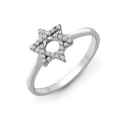 18R791 | 18ct White 0.13ct Diamond Star of David Ring
