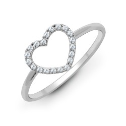 18R797 | 18ct White 0.14ct Diamond Heart Ring