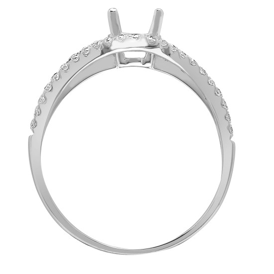 18R810-100 | 18ct White 0.50ct Natural Diamond Semi Set Ring - Holds 1.00ct