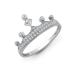 18R815 | 18ct White 0.24ct Diamond Crown Ring