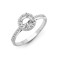 18R825-075 | 18ct White 0.26ct Dia Semi Set Halo Ring - Holds 0.75ct