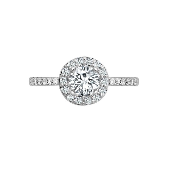 18R825-075 | 18ct White 0.26ct Natural Diamond Semi Set Halo Ring - Holds 0.75ct