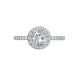 18R825-075 | 18ct White 0.26ct Dia Semi Set Halo Ring - Holds 0.75ct