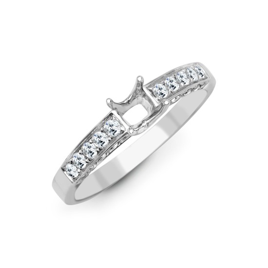 18R831-100 | 18ct White 0.52ct Natural Diamond Semi Set Ring - Holds 1.00ct