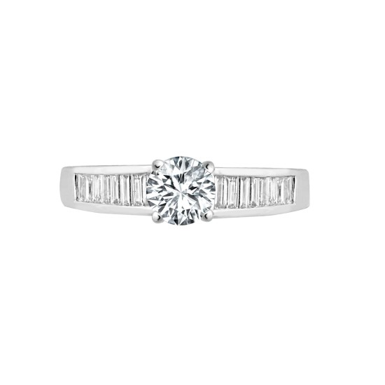 18R849-050 | 18ct White 0.26ct Natural Diamond Semi Set Ring - Holds 0.50ct