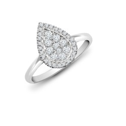 18R851 | 18ct White 0.40ct Dia Cluster Pear Shape Ring