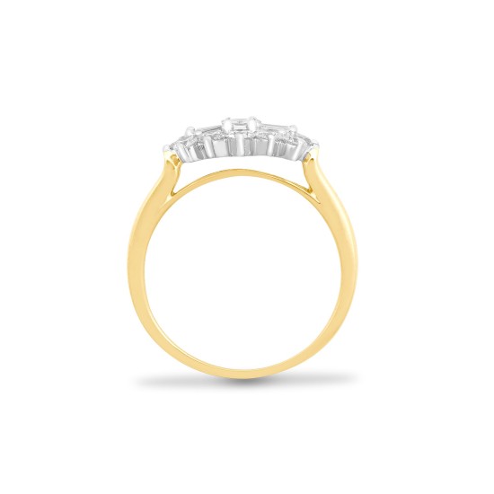 18R883 | 18ct Yellow & White 0.50ct Diamond Boat Ring
