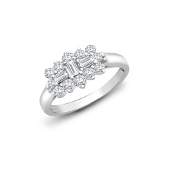 18R886 | 18ct White 1.00ct Natural Diamond Boat Ring