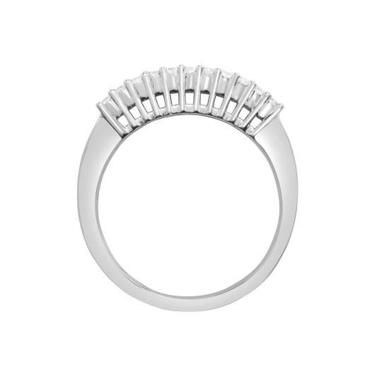 18R887 | 18ct White 1.00ct Round & Baguette Diamond Ring