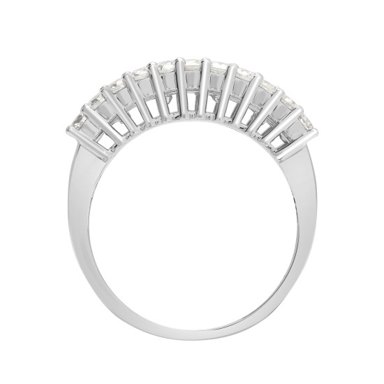 18R888 | 18ct White 2.00ct Round & Baguette Natural Diamond Ring