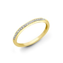 18R889-010 | 18ct Yellow 0.10ct Pave Set Diamond 1\2 Eternity Ring