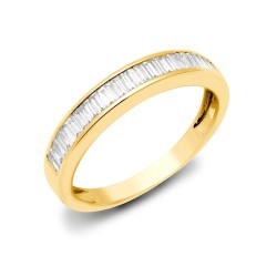 18R895-075 | 18ct Yellow 0.75ct Natural Diamond Baguette 1\2 Eternity Ring