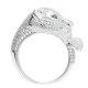 18R917 | 18ct White Diamond-1.21ct Em-0.06ct Panther Ring