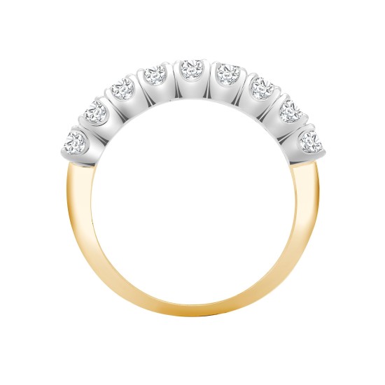 18R941-075 | 18ct Yellow/White 0.75ct 9 stone Claw Set 1/2 ET Ring