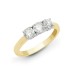 18R944-050 | 18ct Yellow/White 0.50ct Diamond Claw Set Trilogy Ring
