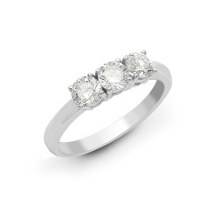 18R945-050 | 18ct White 0.50ct Diamond Claw Set Trilogy Ring
