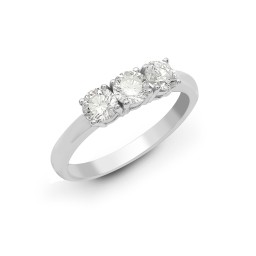 9R945-050 | 9ct White 0.50ct Natural Diamond Claw Set Trilogy Ring