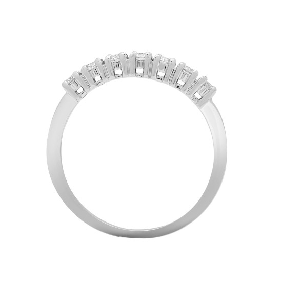 18R947-075 | 18ct White 0.75ct Diamond 7 stone 1/2 ET Ring