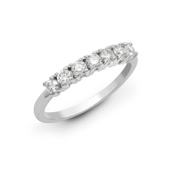 18R947-100 | 18ct White 1.00ct Diamond 7 stone 1/2 ET Ring