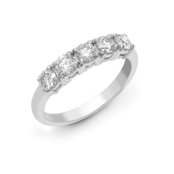 18R949-050-J | 18ct White 0.50ct Diamond 5 stone Ring