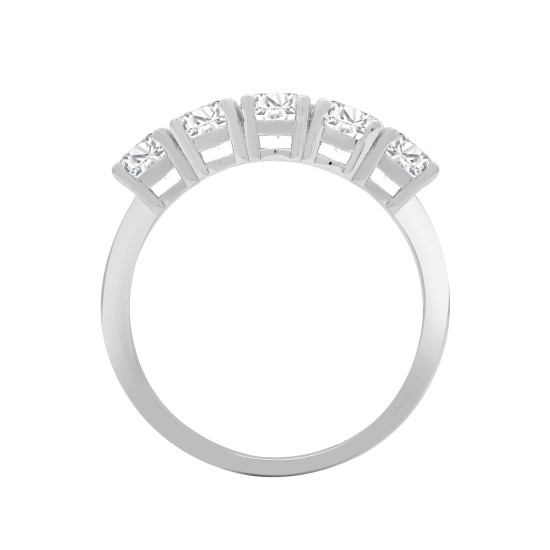 18R949-100 | 18ct White 1.00ct Diamond 5 stone Ring