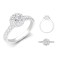18R953-100-GSI1 | 18ct White Gold 0.58ct Diamond Micro-set Halo and Shoulders Wed-fit Ring Mount + 1.00ct Diamond