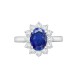 18R962-8x6-I | 18ct White Gold 0.62ct Diamond Claw-set Cluster Halo Oval Ring  - Holds 8x6mm Sapphire 1.25cts