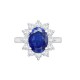 18R962-9x7-I | 18ct White Gold 0.96ct Diamond Claw-set Cluster Halo Oval Ring  - Holds 9x7mm Sapphire 2.00cts