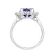 18R962-9x7-I | 18ct White Gold 0.96ct Diamond Claw-set Cluster Halo Oval Ring  - Holds 9x7mm Sapphire 2.00cts