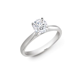 18R972-025-GSI1 | 18ct White Gold 25pts Round Brilliant Cut Solitaire Wed Fit Natural Diamond Ring