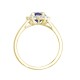 18R987-7x5-I | 18ct Yellow Gold 0.35ct Diamond Claw-set Cluster Halo Oval Ring  - Holds 7x5mm Sapphire 0.75cts