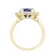 18R987-9x7-I | 18ct Yellow Gold 0.96ct Diamond Claw-set Cluster Halo Oval Ring  - Holds 9x7mm Sapphire 2.00cts