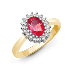18R998 | 18ct Yellow Gold Diamond And Ruby Ring