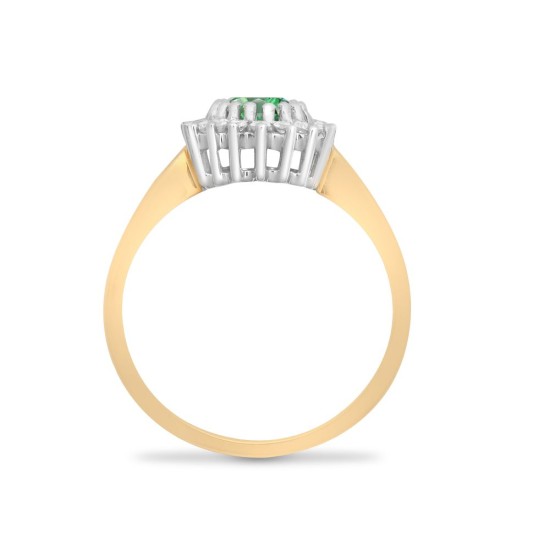 18R999 | 18ct Yellow Gold Diamond And Emerald Ring