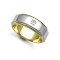 18W040-8 | 18ct Gold 2 Colour Natural Diamond Rubover set Wedding Ring