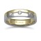 18W048-5 | 18ct Gold 2 Colour Diamond Rubover set Wedding Ring