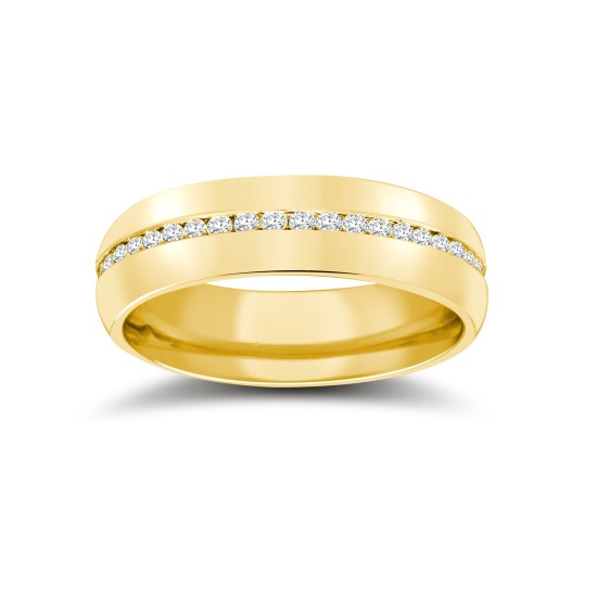 18W061-4(R+) | 18ct Yellow Gold RBC Court Natural Diamond Wedding Band Fully Set - 4mm - 50pts