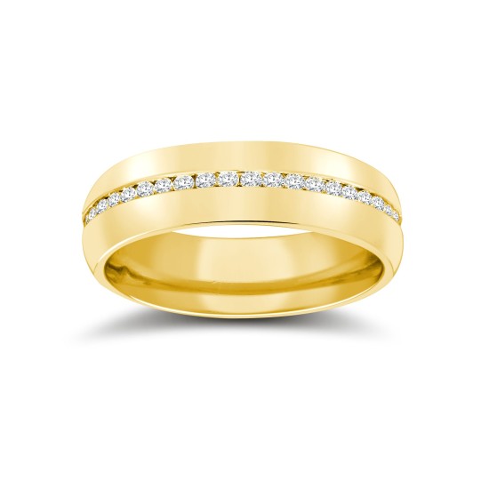 18W061-5(R+) | 18ct Yellow Gold RBC Court Natural Diamond Wedding Band Fully Set - 5mm - 50pts